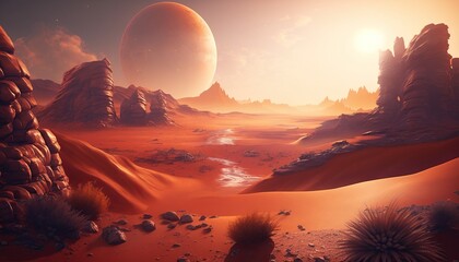 Desert landscape. AI Generative