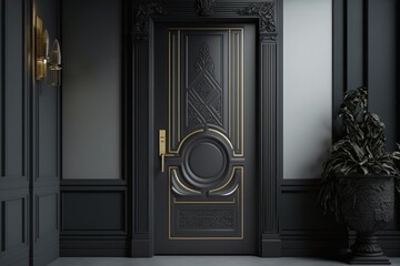 Luxury interior door bright by wooden
