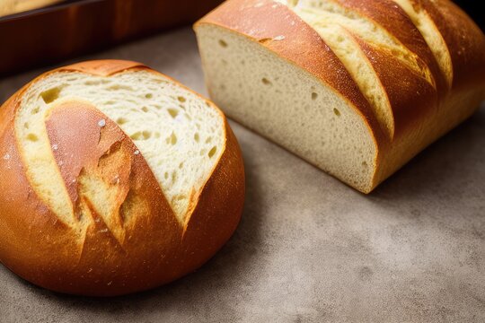 High-Resolution Image of Fresh Bakery Bread Showcasing its Aromatic and Appetizing Qualities, Perfect for Adding a Delicious Element to any Design Project