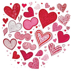 Naklejka na ściany i meble Valentine heart design, love, suitable for card, design banner, valentines day, love heart on plain background.