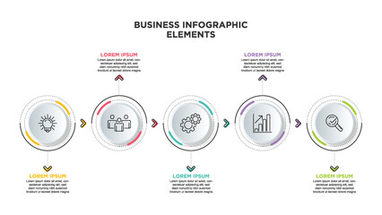 Infographics for business concept with icons and 5 options or steps. For content, diagram, flowchart, steps, parts, timeline infographics, workflow, chart.