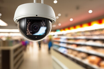 CCTV Observation camera in a supermarket - Generative AI - 568530247