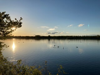 sunset on the lake