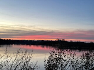sunset over the lake