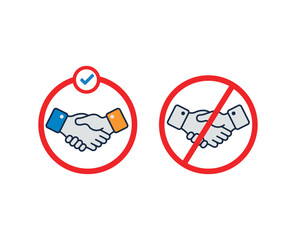 No deal handshake icon sign symbol vector