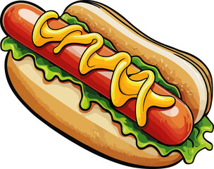 Hotdog Beef Sausage Spicy Cheese Fastfood and Junkfood with Double Cheese Extra Mayo