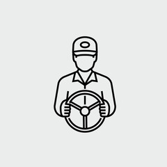 Truck Driver Avatar Vector Line Icon