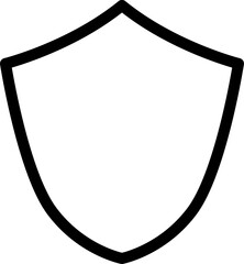 Simple Black Shield Security Protection Symbol Sign Icon. Vector Image.	