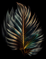 abstract leaf on black background