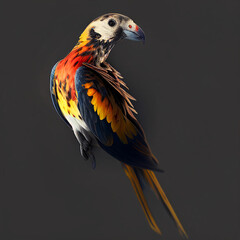 Blue and yellow macaw bird generative ai