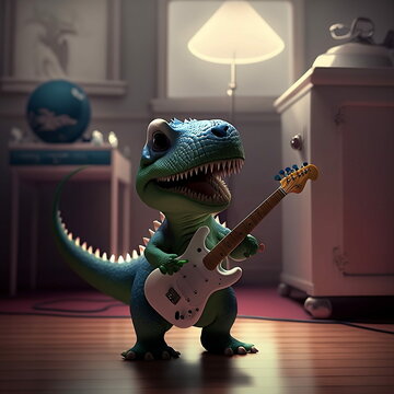 dragon with a guitar
