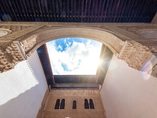 Nasrid Palaces in the Alhambra in Granada, Andalusia, Spain, Unesco heritage