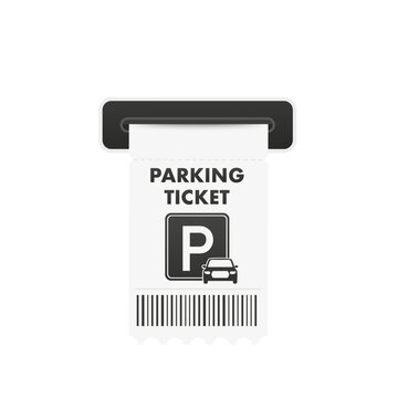Parking ticket. Parking receipt template Paper receipt from ticket machine  slot. Parking zone. Car parking tickets. Payment station. Great design for  any purposes. Vector illustration Stock Vector