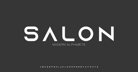 Salon Modern Sports tech font typography. MINIMAL vector typeface for a company. Minimal gaming fonts for logo design.	