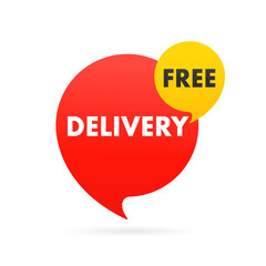 Free delivery. Free shipping sign tooltip. Vector illustration