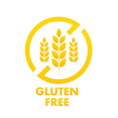 Gluten-free icon. Wheat symbols for gluten-free packaging or dietary food sign. Free food label or sticker flat. On a white isolated background. Vector illustration