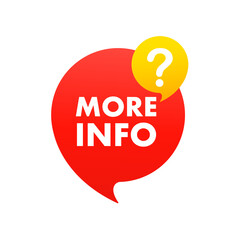 More info tag. Flash offer banner with quote. Navigation sign. Read description symbol. More info on speech bubble. Vector illustration