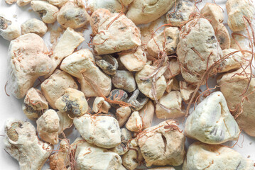 Baobab fruit flesh with seeds. Exotic African fruit with a citrusy flavor