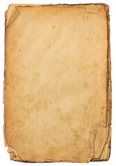 old, stained, grungy stack of paper, isolated design element, perfect for collage, antique or...