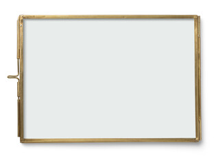 contemporary brass frame with glass on both sides for photos, flat objects like pressed flowers or...