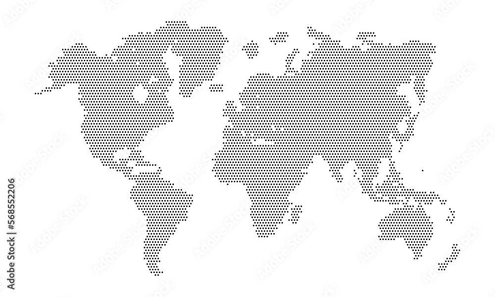 Poster world map layout in dots on a white background world map in a circle vector graphics eps10