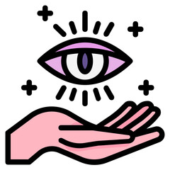 evil eye Color line icon