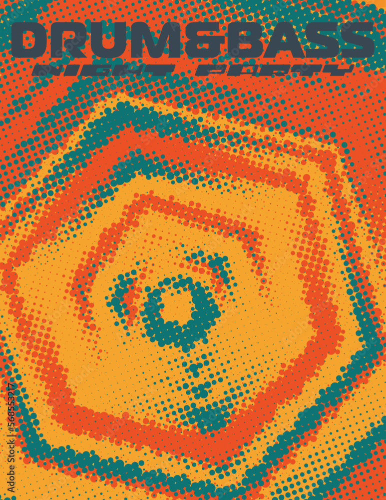 Aufkleber halftone background with hexagon for night party poster. vertical pattern