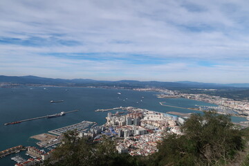 Fototapeta na wymiar View from the famous rock in Gibraltar