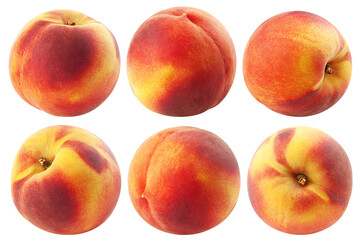 Peach isolated on white background, clipping path, full depth of field