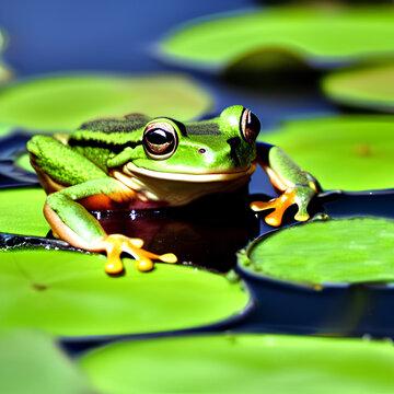 frog in the pond