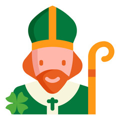 saint patricks day priest flat icon