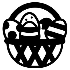easter basket glyph icon
