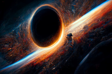 Fototapeta na wymiar Black hole in the space