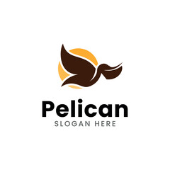 creative Pelican Bird logo design vector