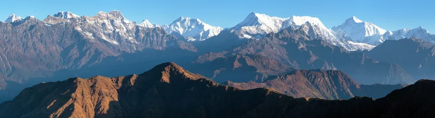 Papier Peint photo autocollant Makalu mounts Everest Lhotse and Makalu great himalayan range