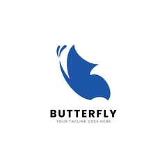 Fototapeta premium butterfly logo vector monoline outline illustration icon