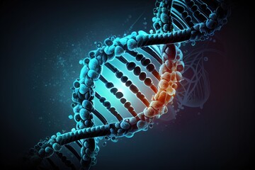 Medical illustration of the DNA or human genes. Genetic science future biology concept.