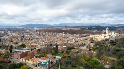 Panoramic view of Girona, Spain