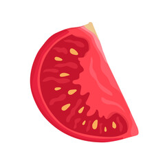 SliSlice of ripe juicy tomato.Vector graphics.ce of ripe juicy tomato.Vector graphics.
