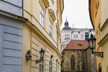 Old classical church. Background with selective focus