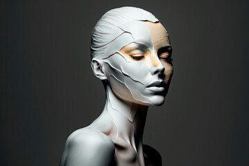Portrait of a beautiful young woman. Beauty and skin care concepts. Generative AI