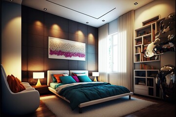 Beautiful bedroom interior. Bedroom ideas.