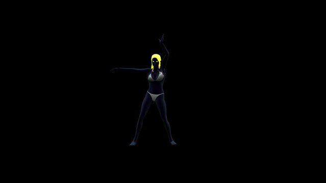 Party Dancer 3D Animation With Alpha Video