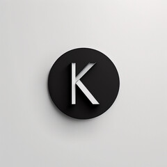 icon letter K white on a black background