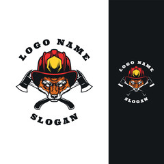 Fox Firefighter Emblem Graphic Logo