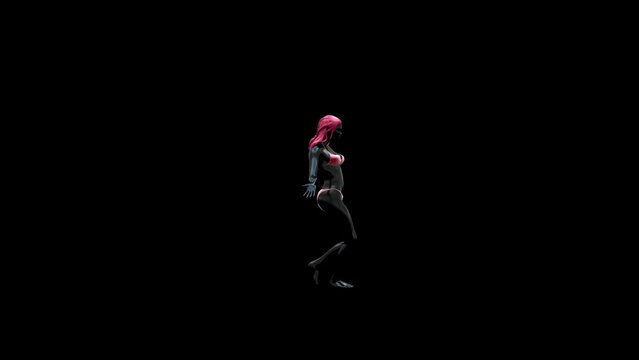 Party Dancer 3D Animation With Alpha Video