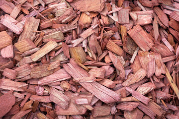 Red nature scapes color enhanced mulch close-up texture