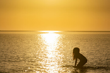 Fototapeta premium Playing in the Sunset