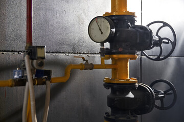 barometer in old and dirty boiler room