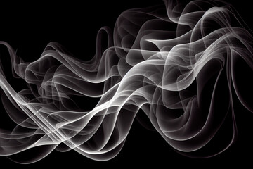 abstract wave of smoke on black - By Generative AI